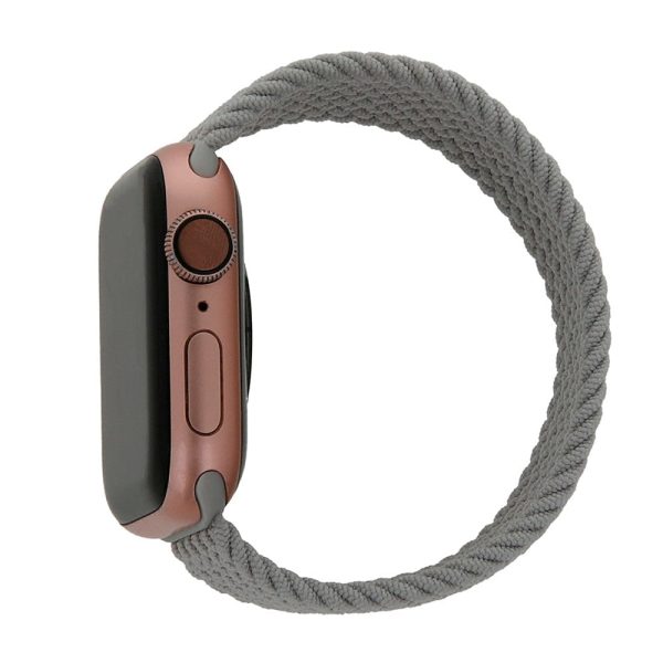 Apple Watch (38 40 SE 41 42mm) Elastisk Stof Rem - Str. S - Grå Discount