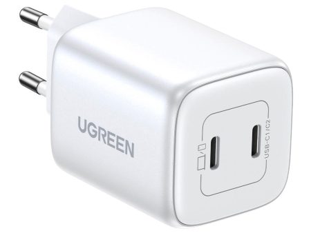 Ugreen PD 45W GaN USB-C Hurtig Vægoplader m. 2 x USB-C - Hvid on Sale