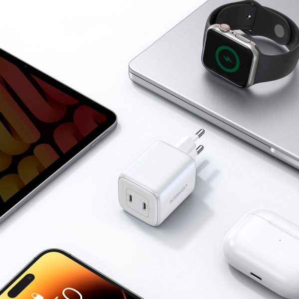 Ugreen PD 45W GaN USB-C Hurtig Vægoplader m. 2 x USB-C - Hvid on Sale