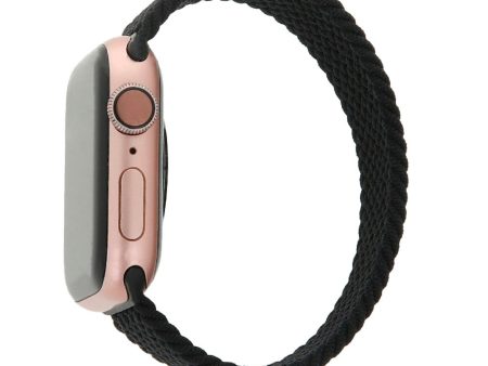 Apple Watch (38 40 SE 41 42mm) Elastisk Stof Rem - Str. S - Sort Sale