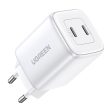 Ugreen PD 45W GaN USB-C Hurtig Vægoplader m. 2 x USB-C - Hvid on Sale