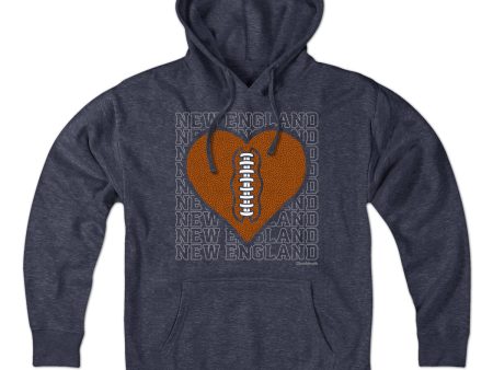 New England Football Heart Hoodie Online now