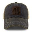 Live Free or Die Leather Patch Dirty Water Trucker For Cheap