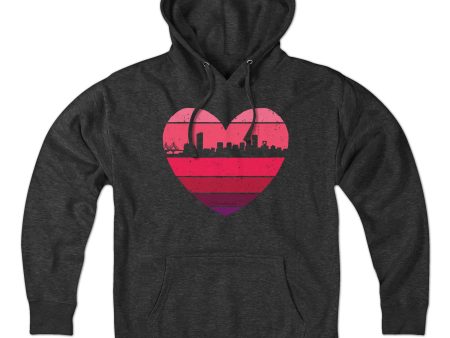 Boston Heart Retro Skyline Hoodie Discount