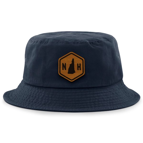 New Hampshire State Sign Wood Grain Patch Bucket Hat Online Hot Sale