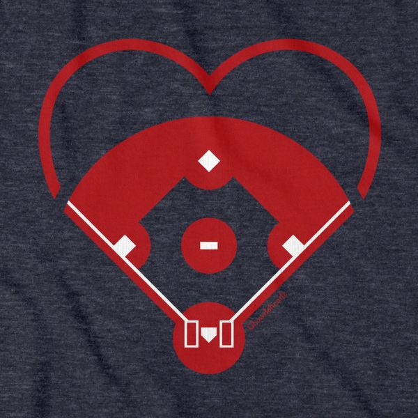 Baseball Diamond Heart Hoodie For Cheap