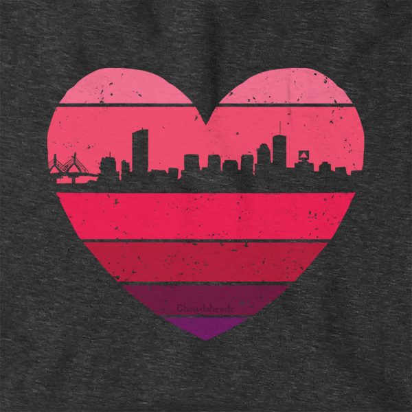 Boston Heart Retro Skyline Hoodie Discount