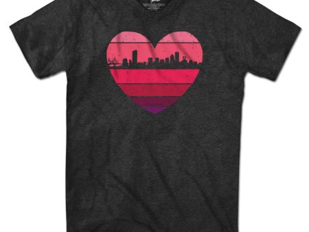 Boston Heart Retro Skyline T-Shirt Online