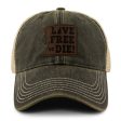 Live Free or Die Leather Patch Dirty Water Trucker For Cheap