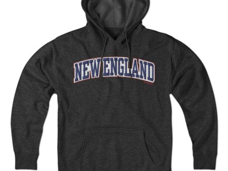 New England Arch Faux Embroidery Hoodie For Sale