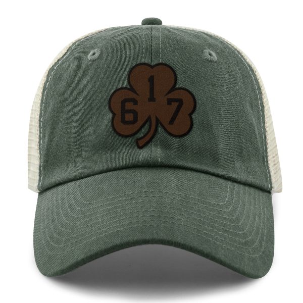 617 Shamrock Leather Patch Relaxed Trucker Online Hot Sale