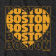 Black & Gold Stacked Boston Heart Hoodie on Sale