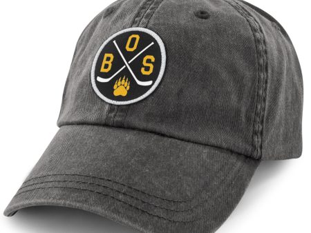 BOS Hockey Emblem Washed Dad Hat Online now