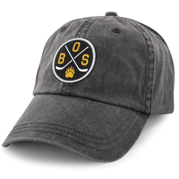 BOS Hockey Emblem Washed Dad Hat Online now