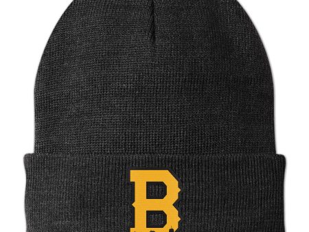 Boston B Skyline Black & Gold Cuff Knit Online Sale