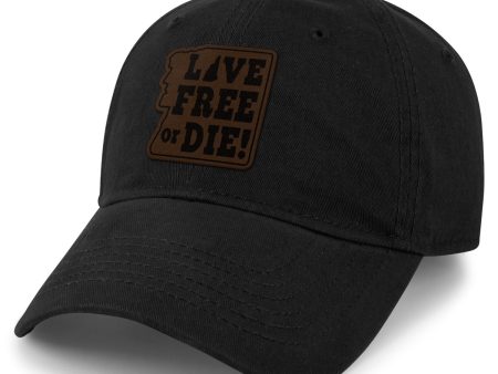 Live Free or Die Leather Patch Dad Hat For Cheap