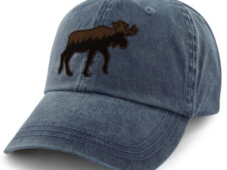 Moose Tree Skyline Leather Patch Washed Dad Hat For Discount