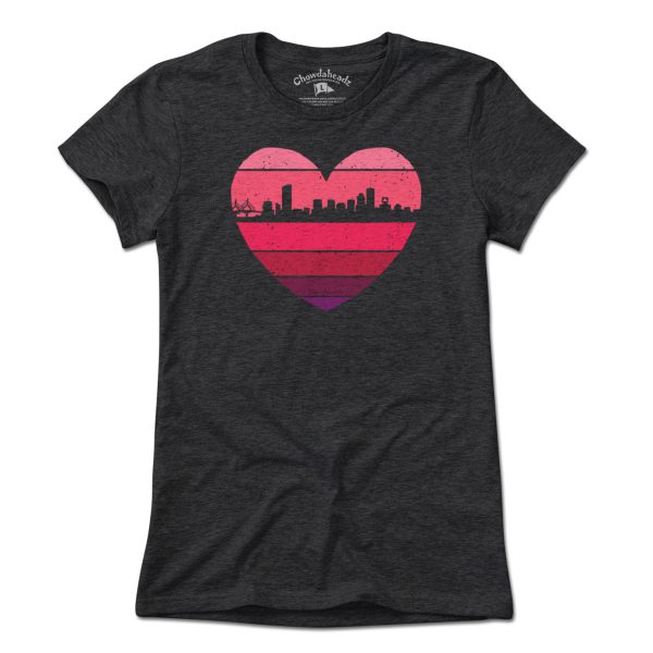 Boston Heart Retro Skyline T-Shirt Online