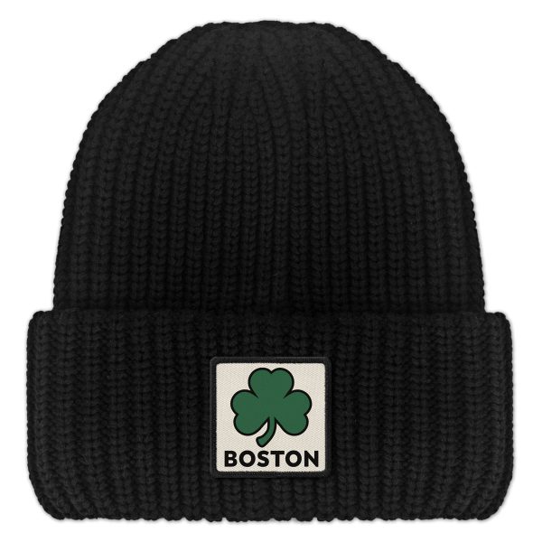 Boston Shamrock Printed Patch Chunky Knit Sale