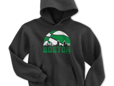 Boston Basketball Skyline Youth Hoodie Supply