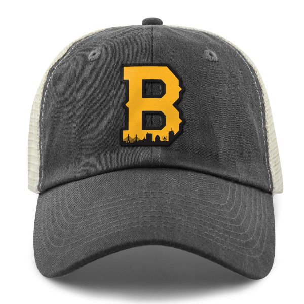 Boston B Skyline Black & Gold Relaxed Trucker For Cheap