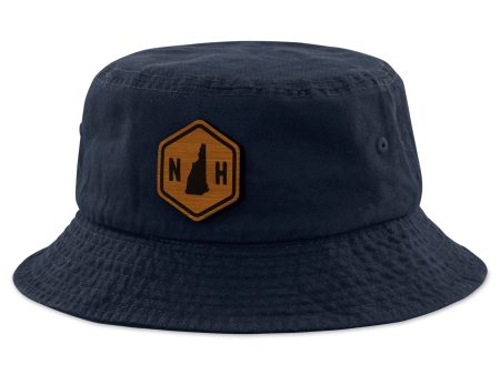 New Hampshire State Sign Wood Grain Patch Bucket Hat Online Hot Sale