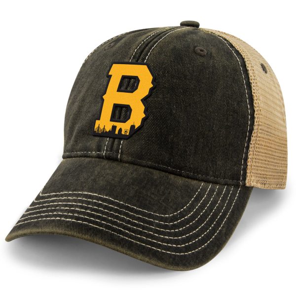 Boston B Skyline Black & Gold Dirty Water Trucker Online Hot Sale