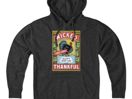 Wicked Thankful Turkey Label Hoodie Supply