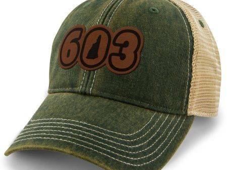 603 New Hampshire Leather Patch Dirty Water Trucker For Sale