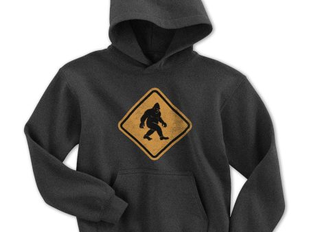 Bigfoot Crossing Sign Youth Hoodie Discount