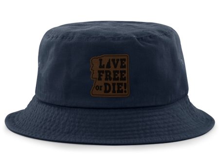 Live Free or Die Leather Patch Bucket Hat Online Hot Sale