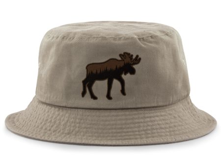 Moose Tree Skyline Leather Patch Bucket Hat For Discount