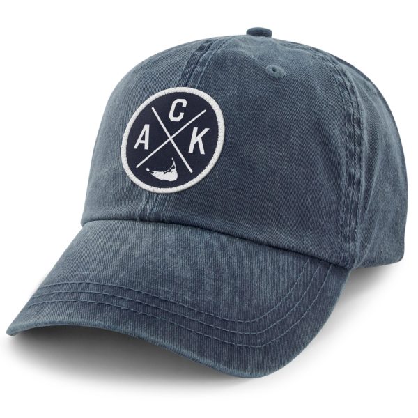 Nantucket ACK Emblem Washed Dad Hat For Cheap