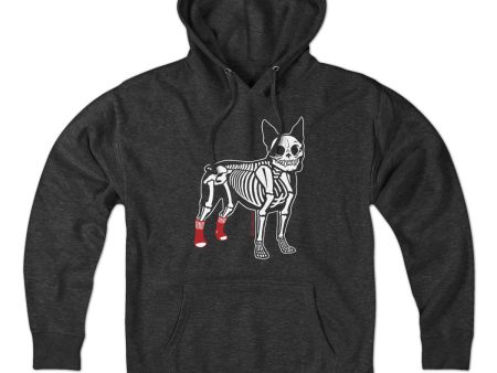 Socks On Boston Terrier Skeleton Hoodie For Discount