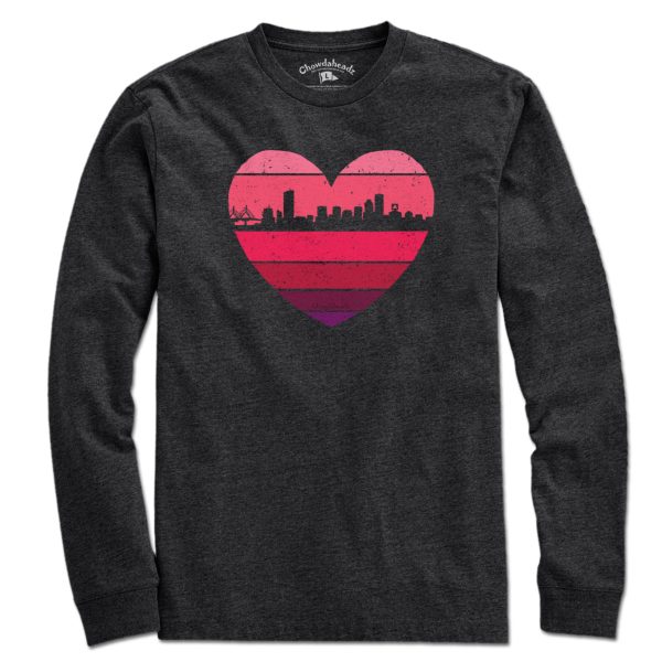 Boston Heart Retro Skyline T-Shirt Online