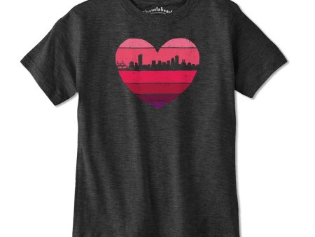 Boston Heart Retro Skyline Youth T-Shirt Online now