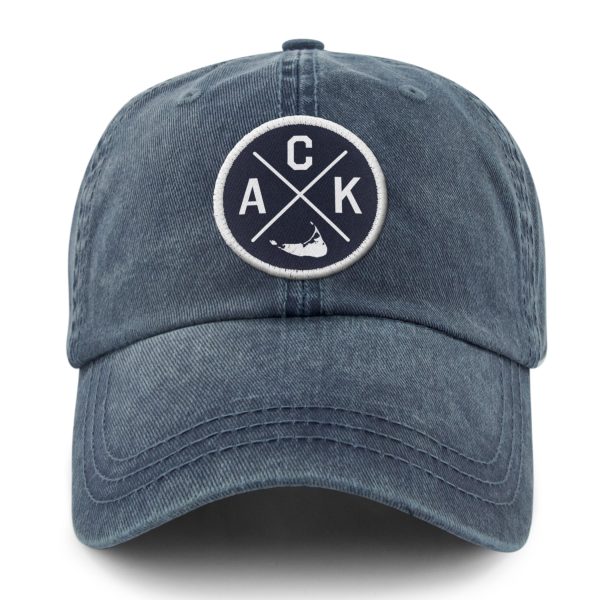 Nantucket ACK Emblem Washed Dad Hat For Cheap