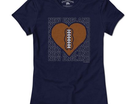 New England Football Heart T-Shirt Cheap