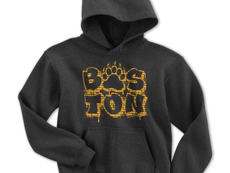 Boston Bear Paw Stacked Graffiti Youth Hoodie Online