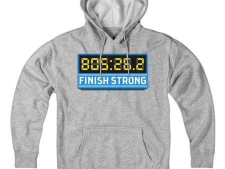 Finish Strong Marathon Time Clock Hoodie Online now