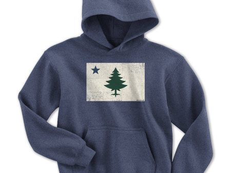 Vintage Maine Flag Youth Hoodie Fashion