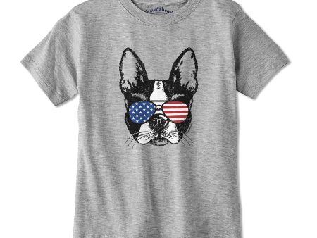 Patriotic Boston Terrier Youth T-Shirt For Cheap