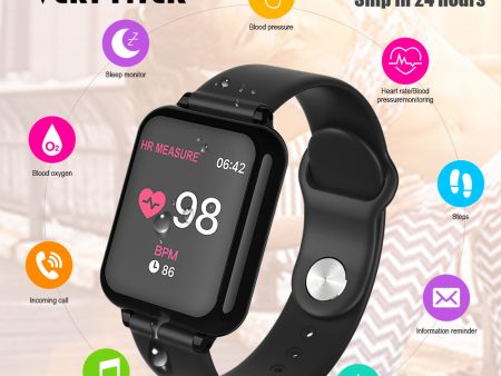 VERYFiTEK B57 Smart Watch Blood Pressure Oxygen Fitness Bracelet Watch Heart Rate Monitor IP67 Men Women Sport Smartwatch B57 Cheap