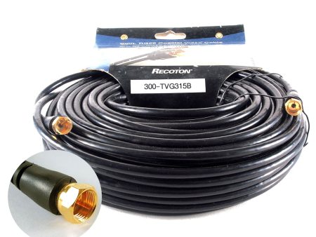 300-TSVG315B 100FT RG59 Cable Black F to F on Sale