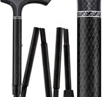 Scratch & Dent Black Triple Wound Carbon Fiber Mini Folding & Adjustable Fritz Walking Cane V1854 Online Sale