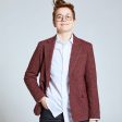 Burgundy Tweed Blazer For Cheap