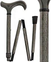 Scratch & Dent Gray 3D Diamond Pattern Adjustable Derby Carbon Fiber Folding Cane V1844 Cheap