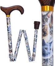 Scratch & Dent Cats Designer Folding Adjustable Derby Walking Cane V1751 For Cheap