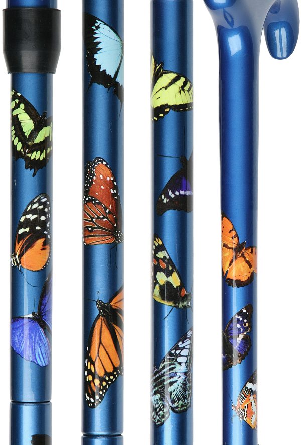 Scratch & Dent Folding Carbon Butterfly Derby Walking Cane With Adjustable Carbon Fiber Shaft V1855 Hot on Sale