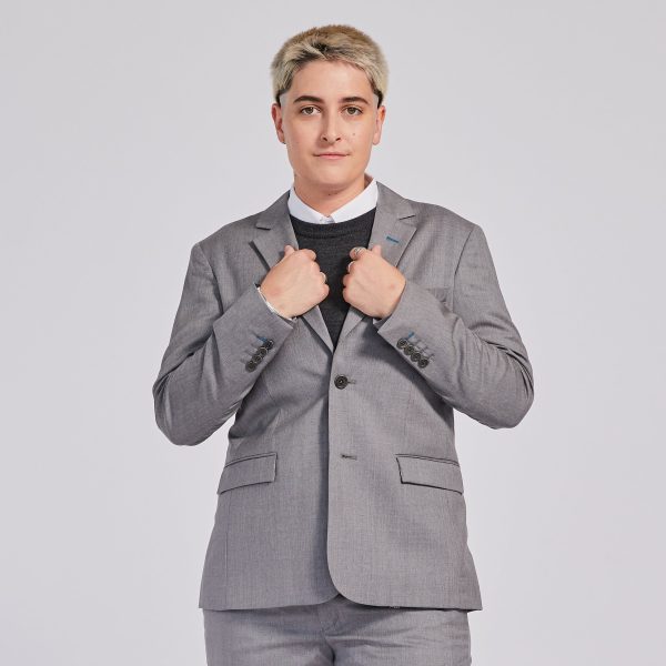 The Georgie Light Gray Suit Blazer Online now